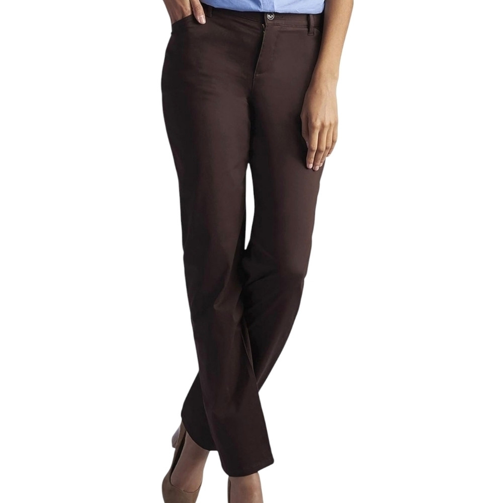 Lee Brown Straight Leg Jeans Mid-Rise Relaxed Fit Size 8Short